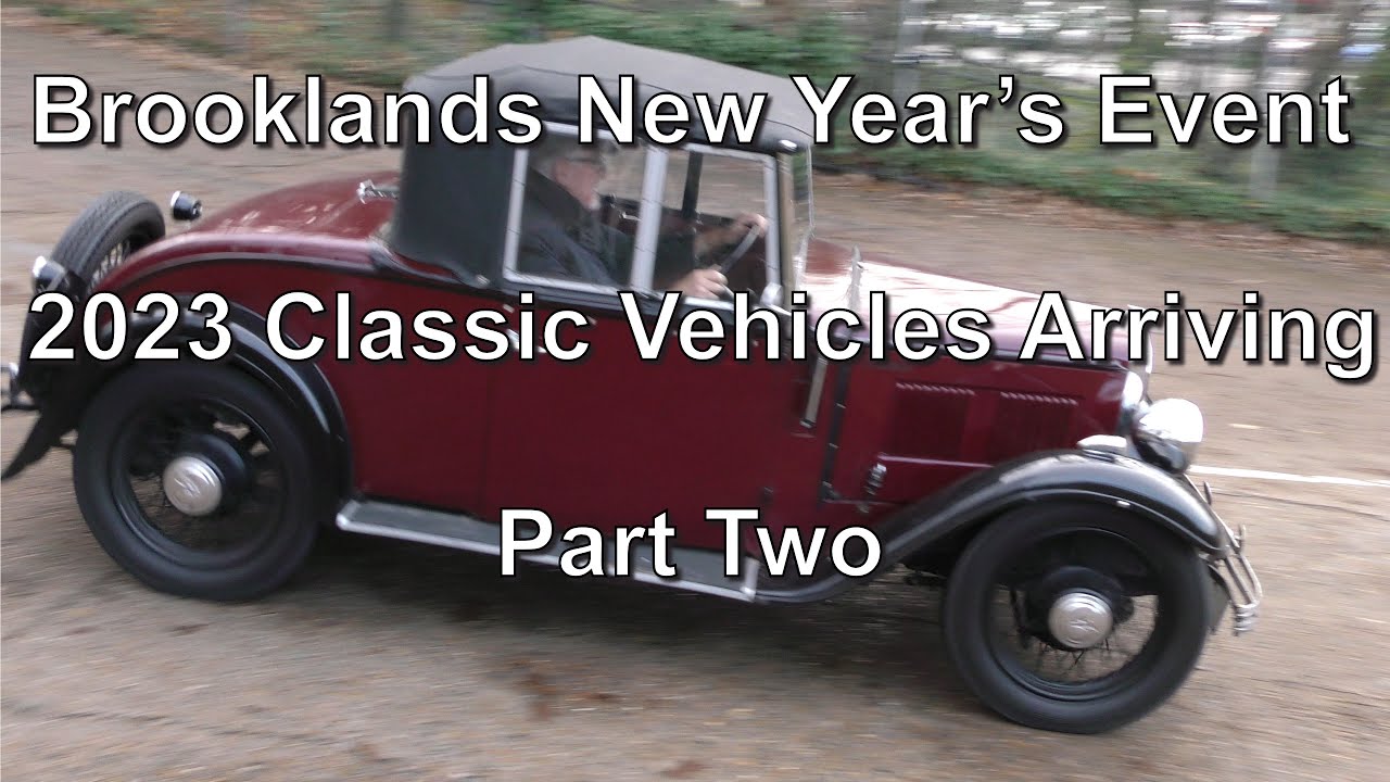 Brooklands Classic Car Event 2023 Vehicles arriving at the Campbell Gate Part2