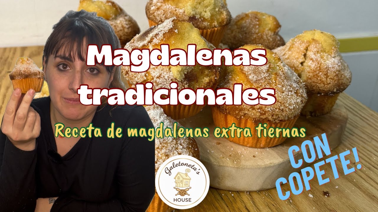 Magdalenas tradicionales SUPER TIERNAS, de limón con copete | El truco para que suban! 