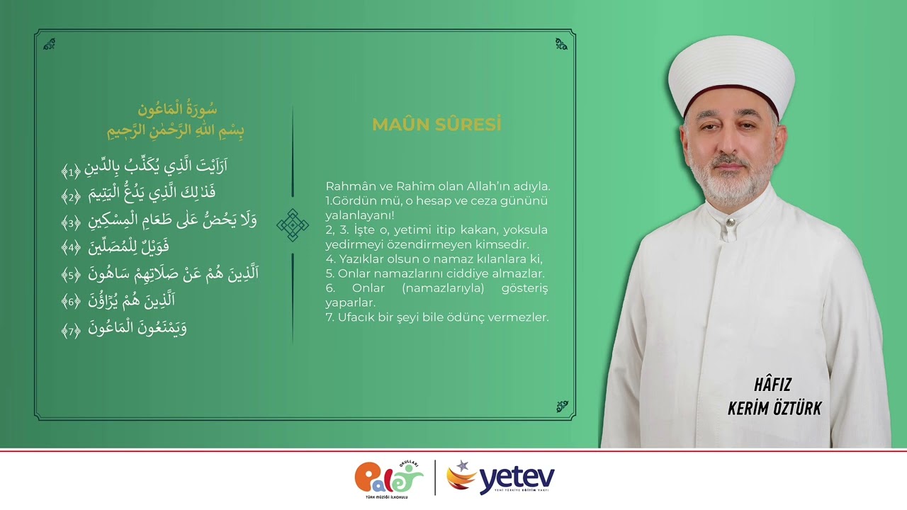 MAÛN SÛRESİ