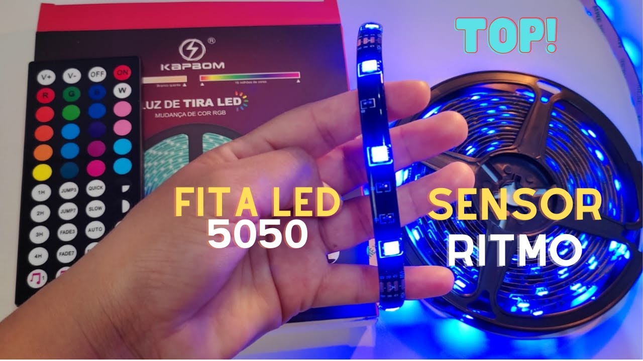 Fita led de sensor ritmo, fita led 5050 usb