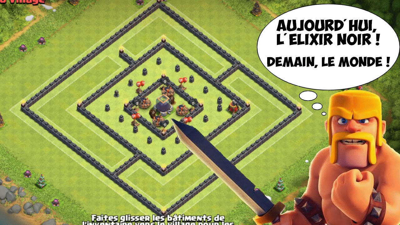 Base farming HDV 9 - Elixir noir TOTALEMENT IMPRENABLE | Clash of Clans Fr