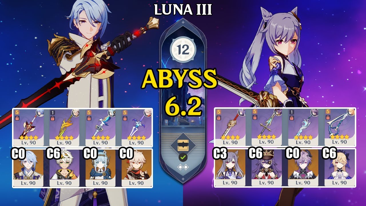 C0 Ayato Ineffa Lunar Charged & C3 Keqing Durin Overload | Spiral Abyss 6.2 | Genshin Impact 【原神】