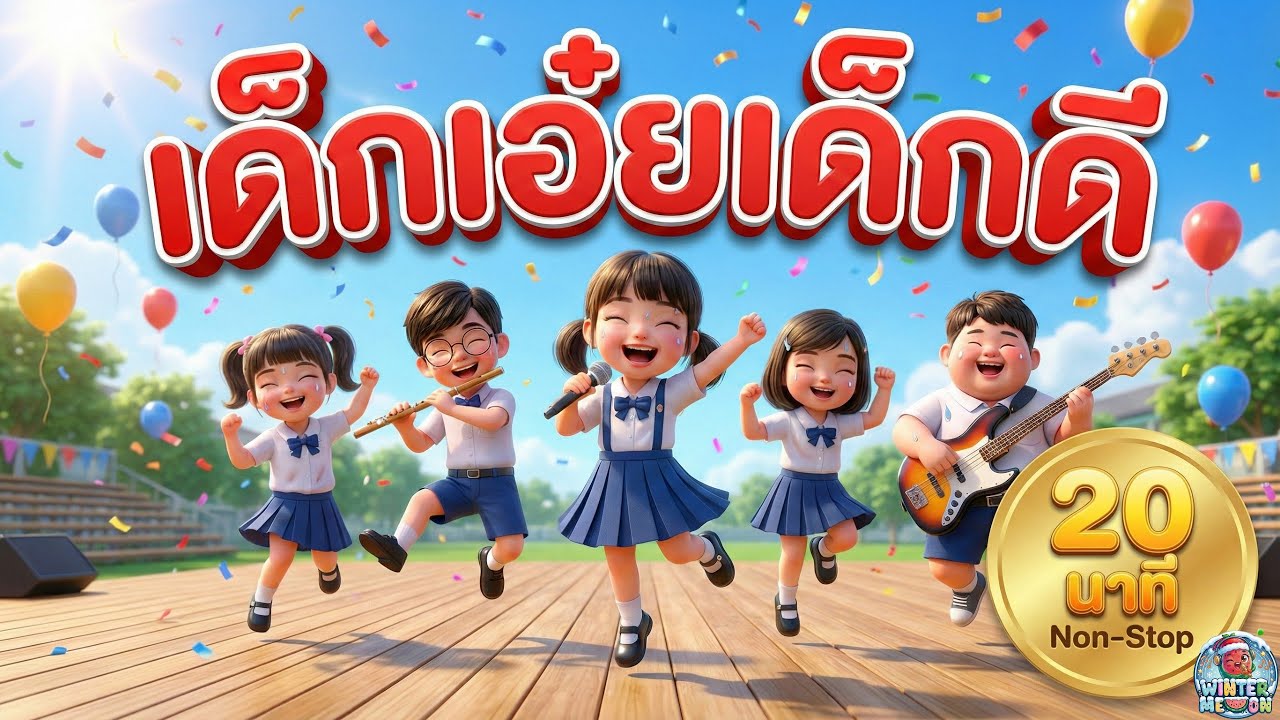 🔴 20 นาที! เพลงเด็กเอ๋ยเด็กดี (หน้าที่เด็ก 10 ประการ) เต้นยาวๆ ต่อเนื่องสนุกมาก | WINTERMELON