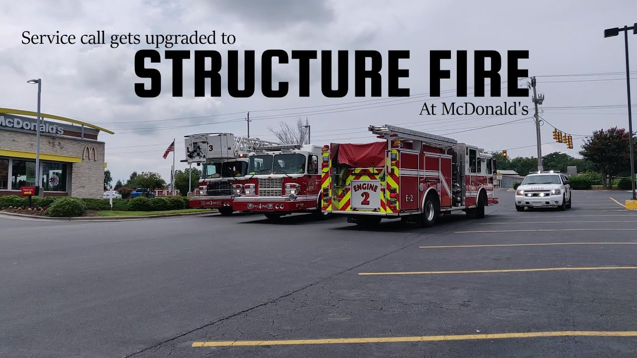 Service Call Upgraded to STRUCTURE FIRE | Rock Hill Fire Department | McDonald's