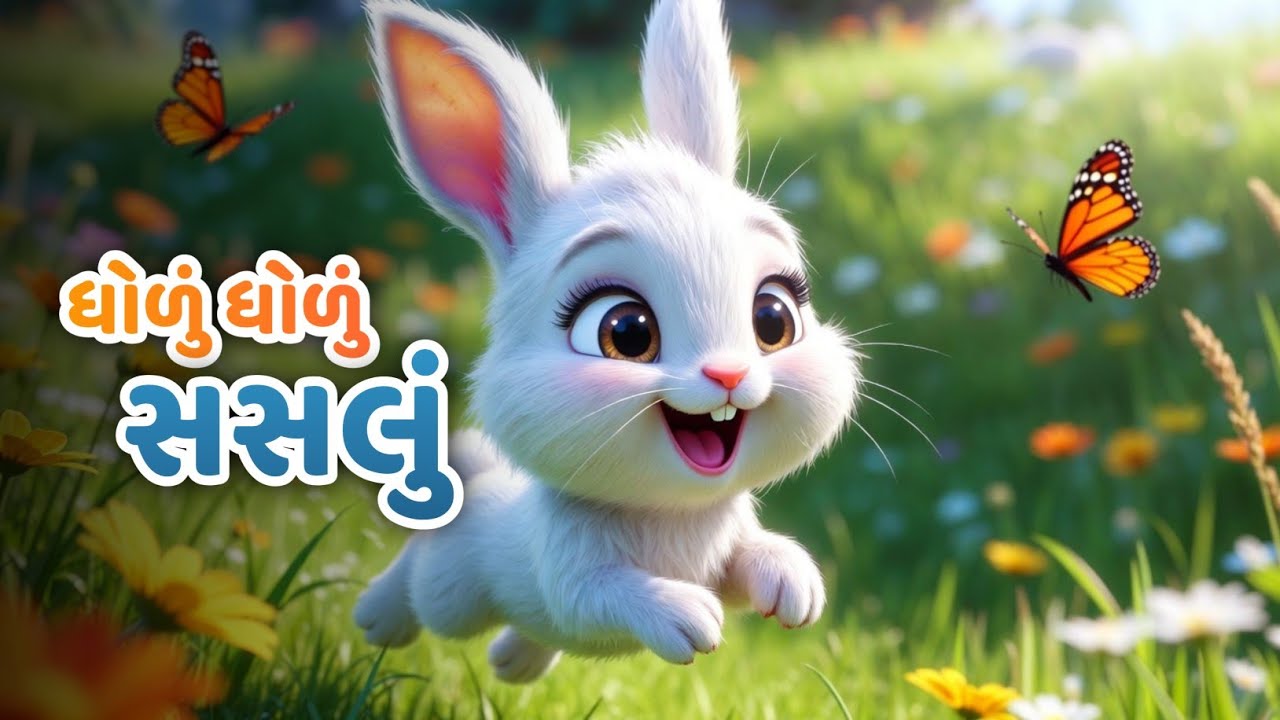 Dholu Dholu Saslu | Bal Geet | Cartoon Video | ગુજરાતી બાળગીત | ધોળું ધોળું સસલું | Akshay Prajapati