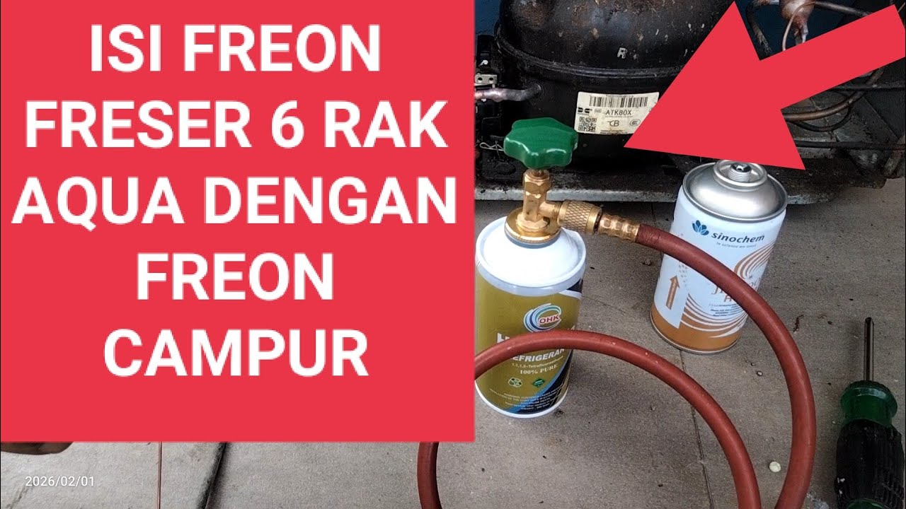 ISI FREON CAMPUR ! FRESER 6 RAK AQUA KOMPRESOR HIDUP TIDAK DINGIN #FRESERAQUATIDAKDINGINEVAPKEMRUCUK