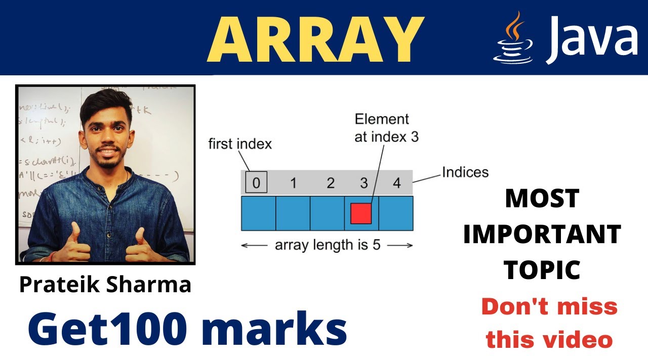 Array Introduction 100 MARKS in 28 days Prateik Sharma by Java Computer Applications Class X ICSE