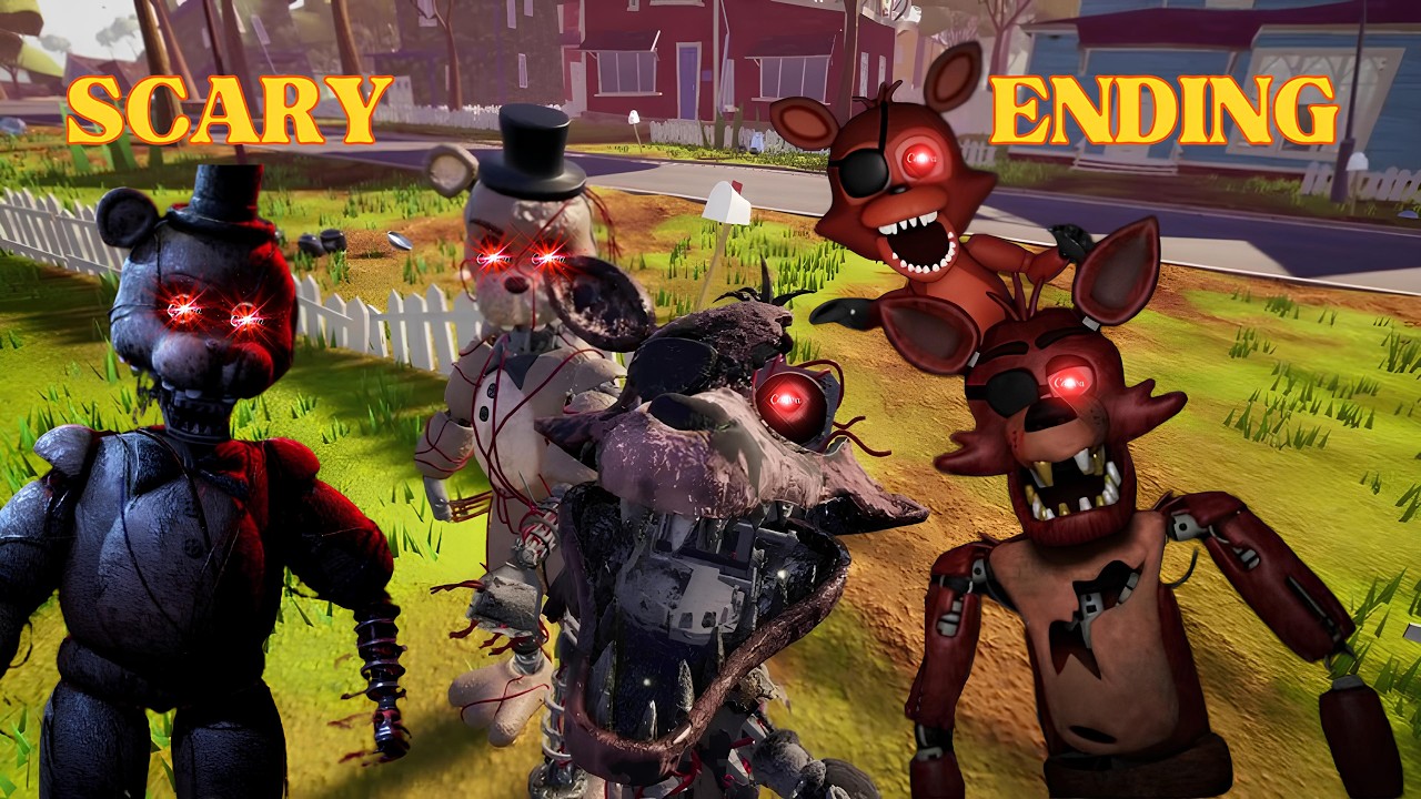 never play hello neighbor fredbear foxy & nightmare mod ! its very horror