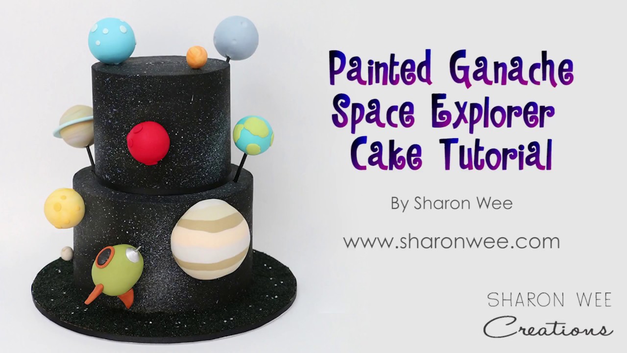 Painted Ganache Space Explorer Cake Tutorial