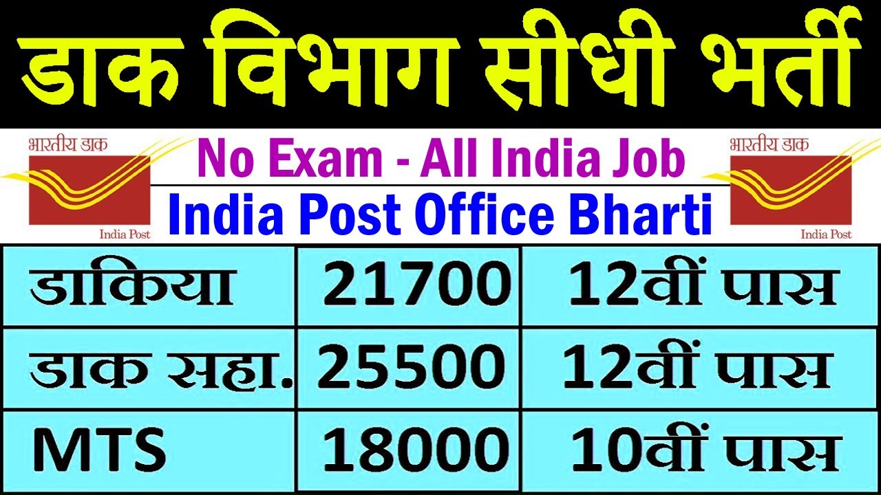 Post Office Bharti 2020 || India Post Office Recruitment for PA/SA, Postman, MTS
