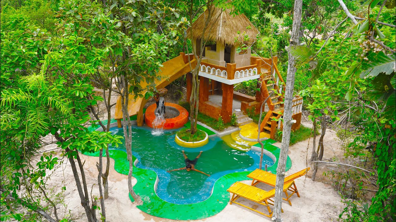 I Building The Most Creative Groundwater Well & Modern Water slide To Underground Swimming Pool