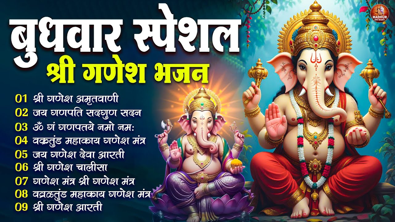 बुधवार स्पेशल : ॐ गं गणपतये नमो नमः, वक्रतुंड महाकाय, सुखकर्ता दुखहर्ता, गणेश अमृतवाणी व आरती