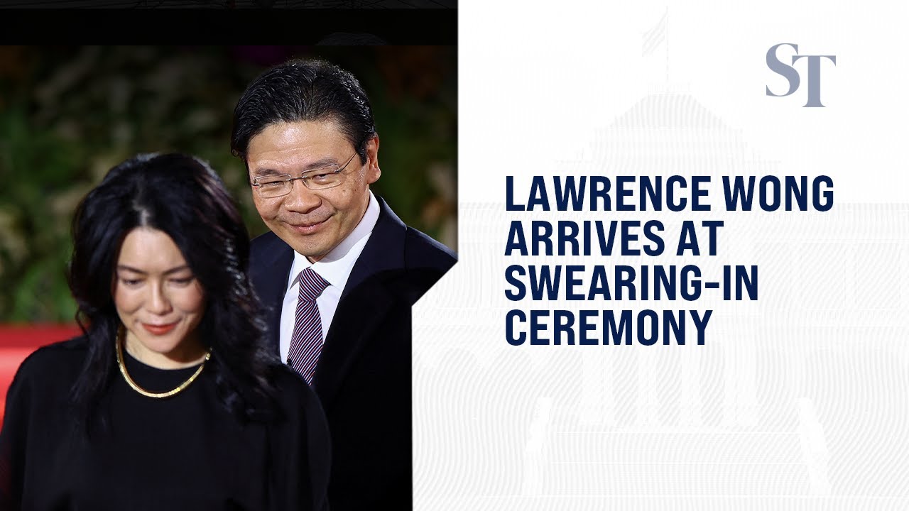 Lawrence Wong arrives at swearing-in ceremony