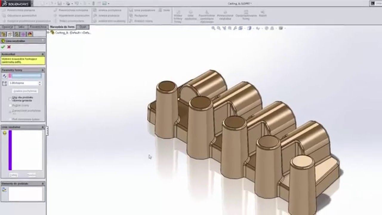 SolidWorks Modelowanie Formy Przykład 1