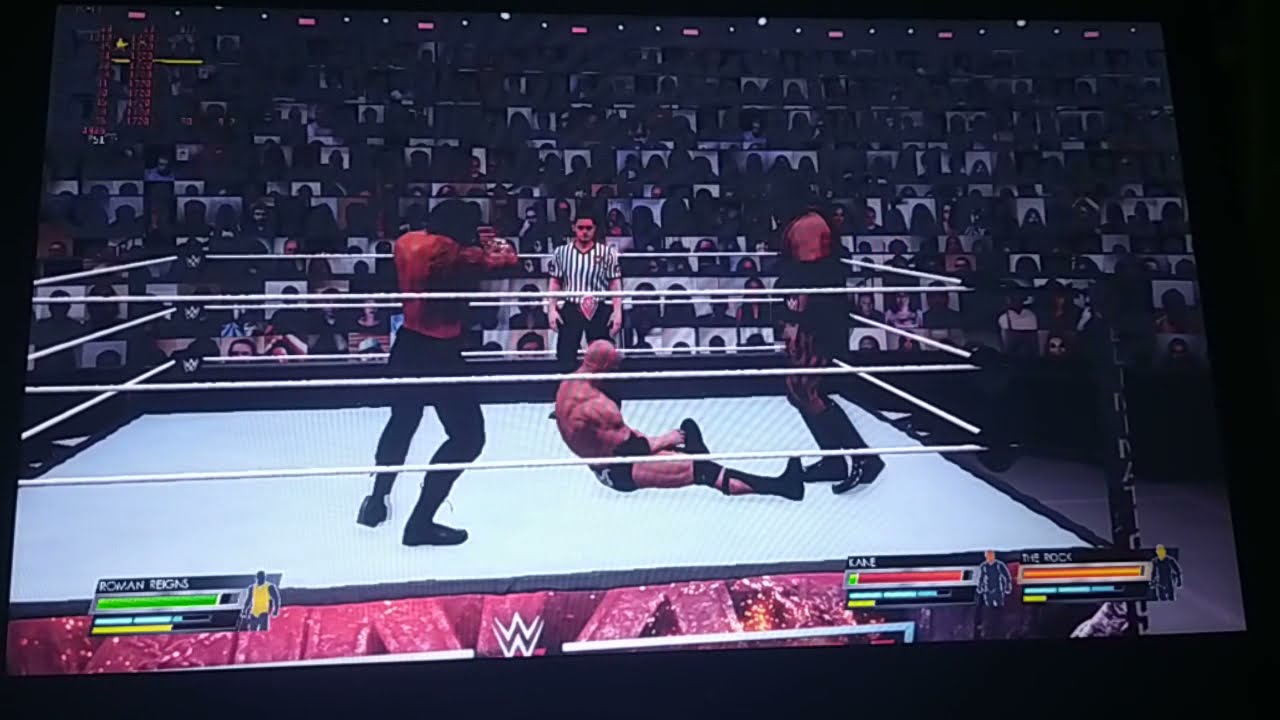 WWE 2K22 1.08 PC Roman Reigns vs The Rock and Kane