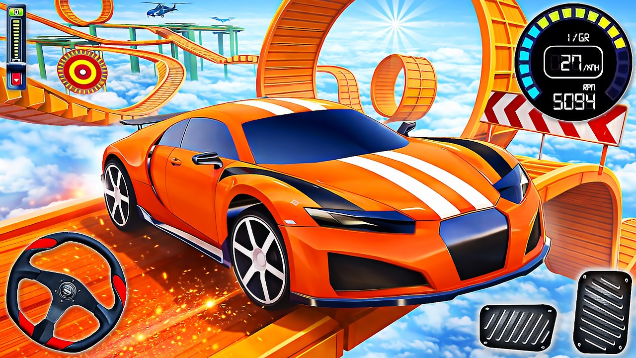Impossible Mega Ramp Car Stunts Race Game 3D - Crazy Sport Car Driving | Android Gameplay