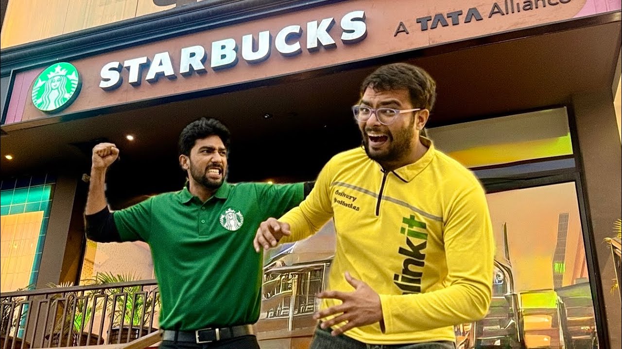Blinkit..! Boy Going In Starbucks...!