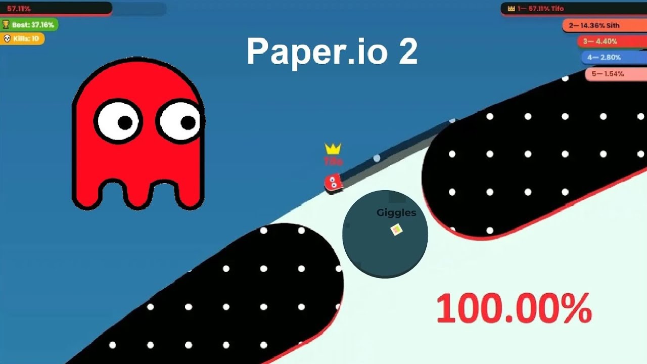 Paper.io 2 Map Control: 100.00% [Professional]
