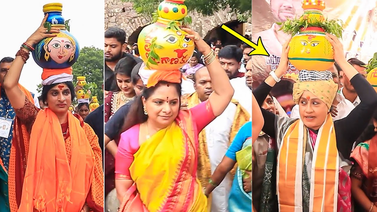 Kavitha, Vijayashanti & Madhavi Latha Visuals At Golconda Bonalu 2025 | Filmylooks