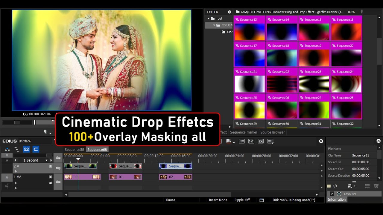 (34)100+EDIUS WEDDING Cinematic Drng And Drop Effect Overlay Effects Free Download  #tigerfilmbeawer
