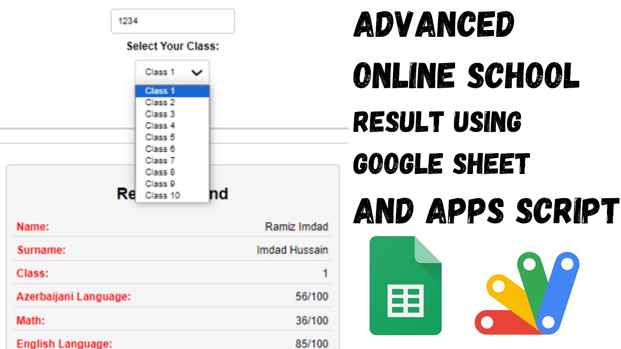 How to Build an Advanced Online Result Portal using Google Sheets & Google Apps Script