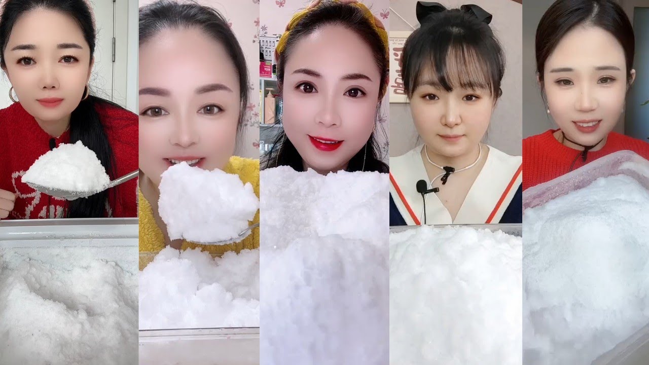 ONLY BITES🔷 SOFT SQUEAKY FREEZER FROST EATING COMPILATION🧊