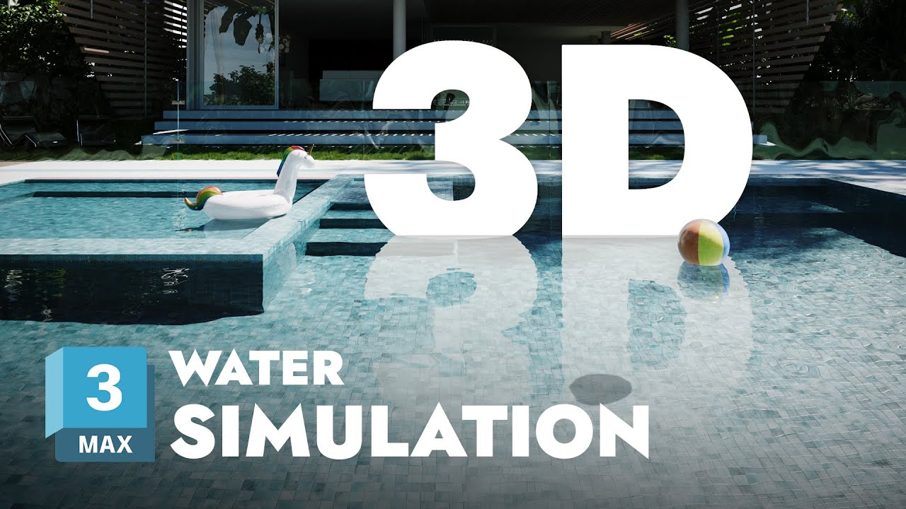 Бассейн и вода в 3D-визуализации | Caustic, Fluid Simulation, Phoenix.