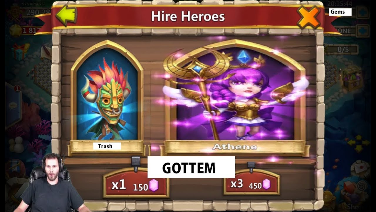 100,000 Gems For Athena How Many Will it Take ONETIME Castle Clash