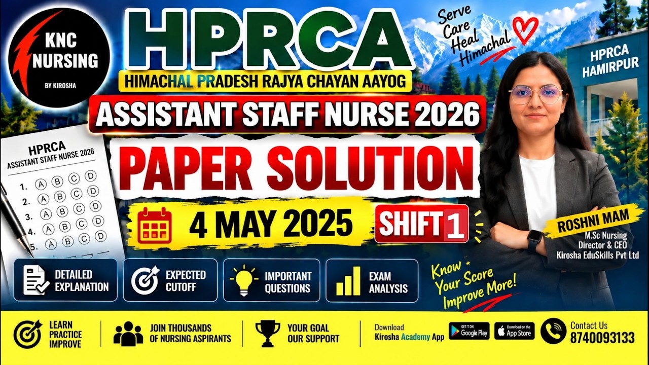 HPRCA Assistant Staff Nurse 2026 Paper Solution | 4 May 2026 Shift 1 | Complete Answer Key