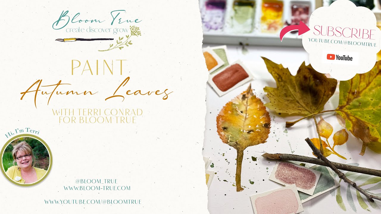 Learn to Paint Fall Watercolor Leaves with Terri Conrad of Bloom True
