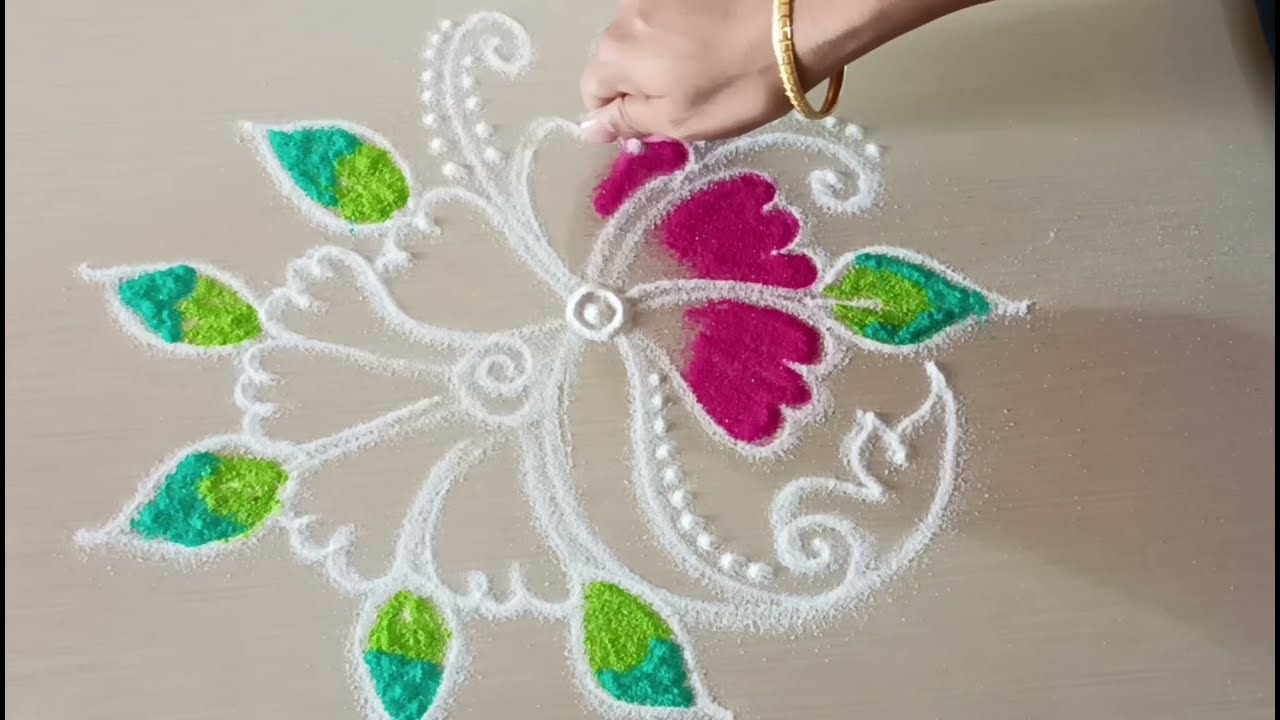 अगदी सहज काढता येईल अशी सुंदर व सोपी रांगोळी डिझाईन Daily use rangoli design 