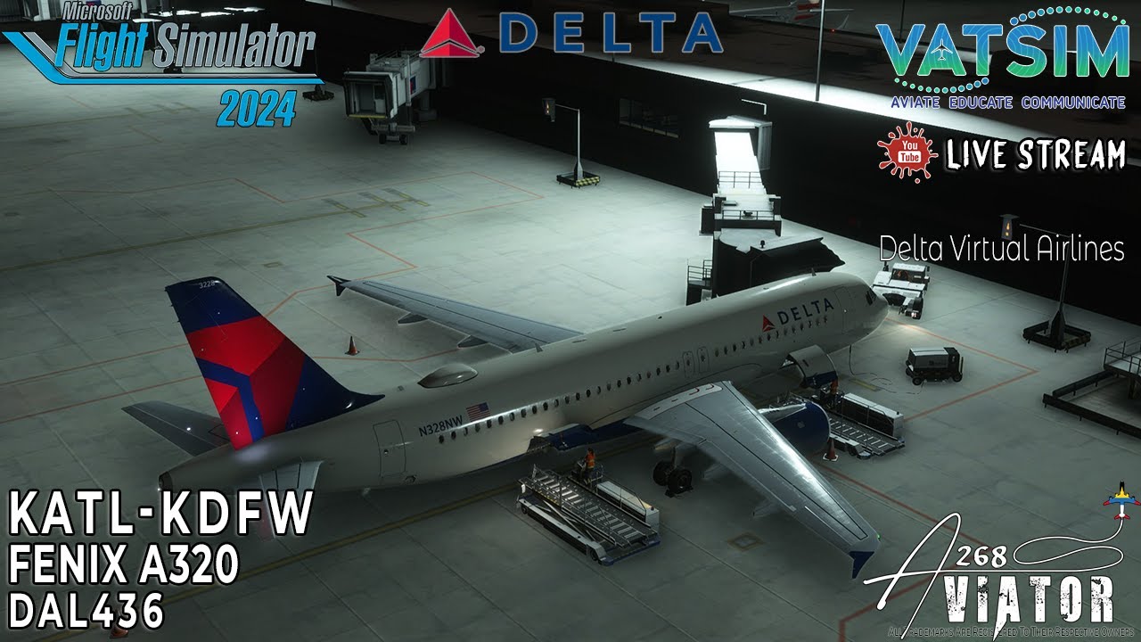 DAL436 |✈️KATL-KDFW✈️|A320| #MSFS2024 | LIVESTREAM