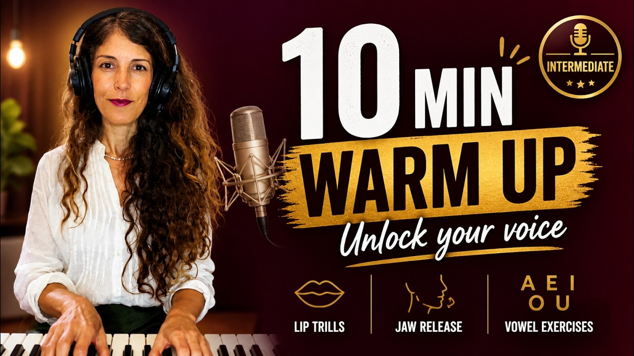 10 Minute Vocal Warm Up (Intermediate) | Lip Trills, Jaw Release & Vowel Exercises