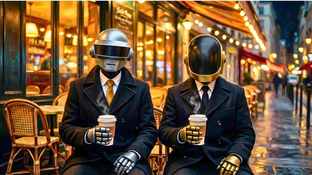 ☕ DAFT PUNK Winter City Cafe | Chillwave, Synthwave, Retro Funk, Nu Disco, Electronic Playlist