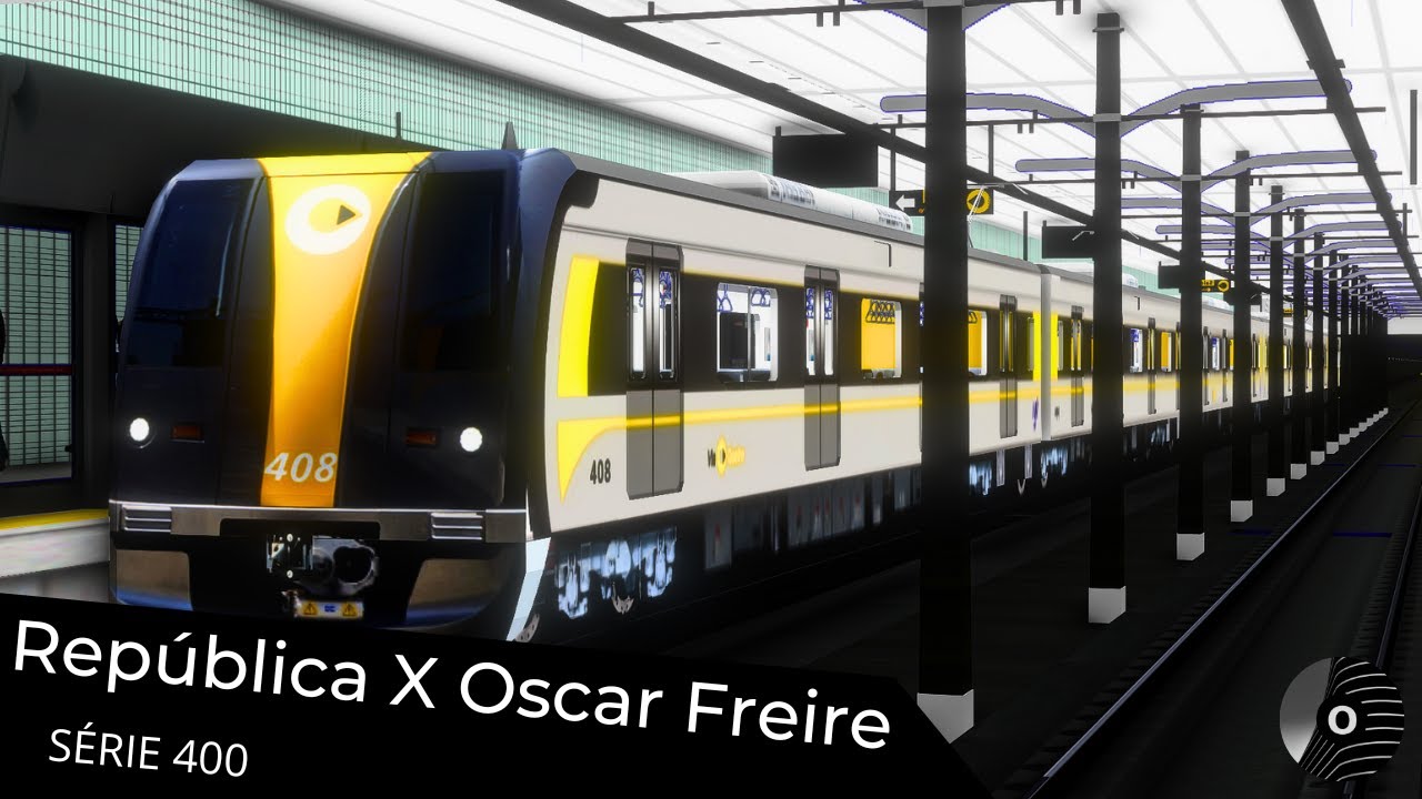 OpenBVE - REPÚBLICA x OSCAR FREIRE com o TUE SÉRIE 400 da VIAQUATRO! Linha 4 Amarela