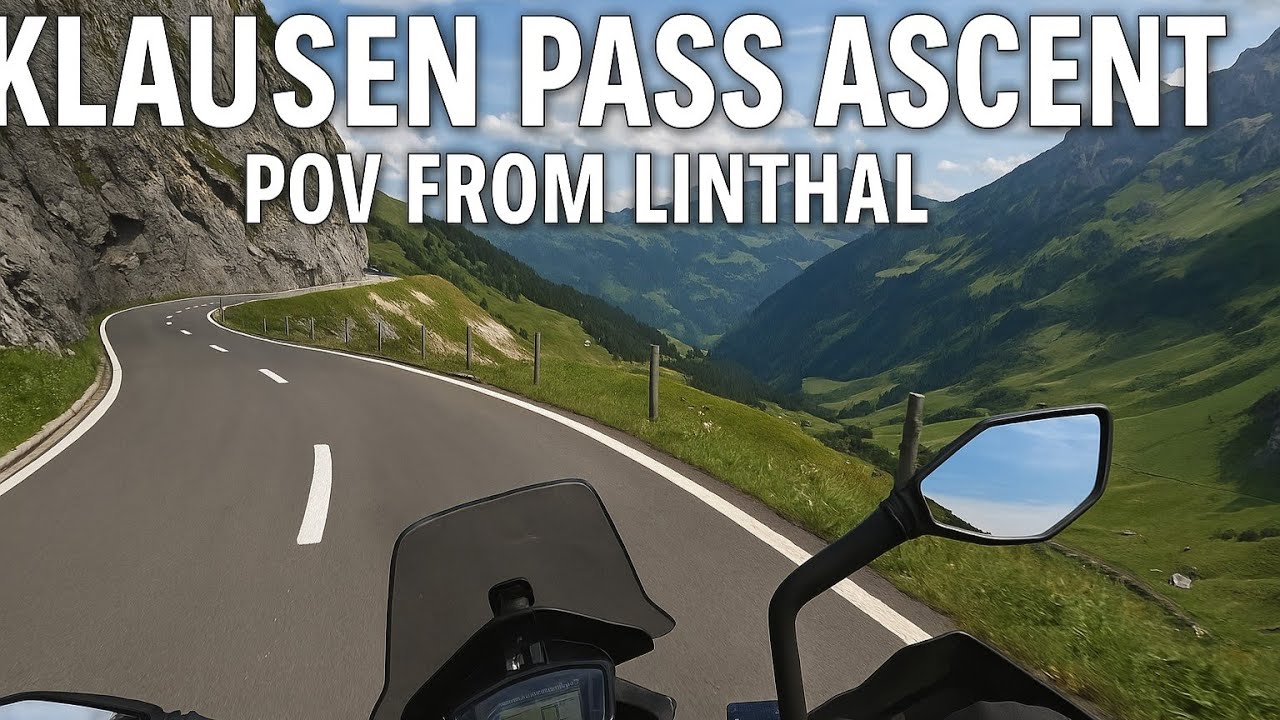 Klausen Pass Motorcycle Ascent from Linthal &ndash; POV Ride, No Music