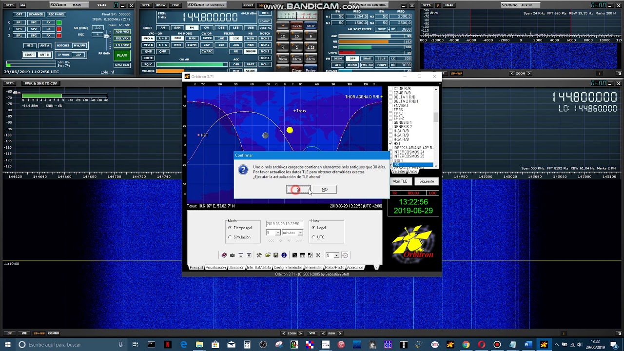 Configurar Orbitron para controlar frecuencia SDRuno, Orbitron a SDRuno, Orbitron To SDRuno