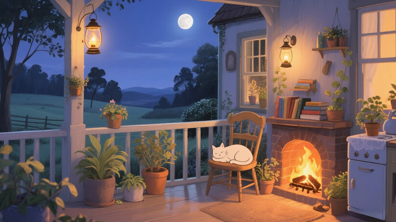 A Cozy 1930s Evening Garden — Another Room Where Shadows Drift Beneath Soft Stars