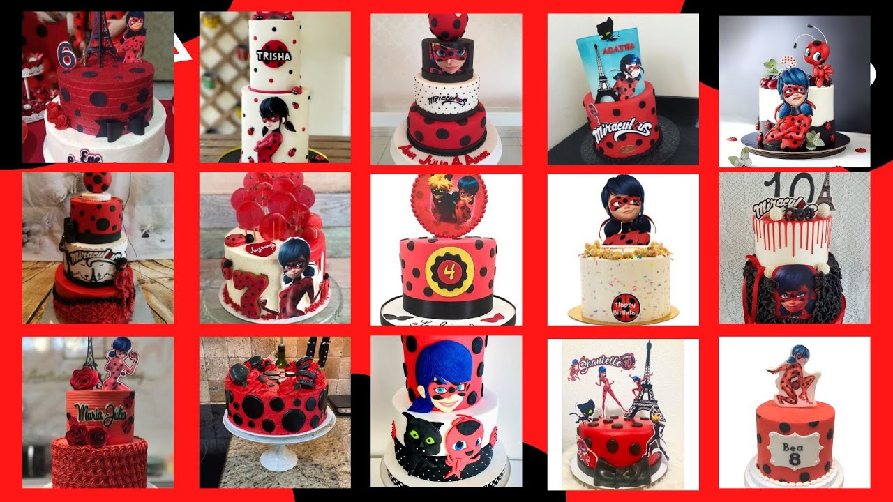 Decoração de Bolo da Ladybug Miraculous - Cakes Design ideas - Ideias de Festa  e Aniversário 🎂