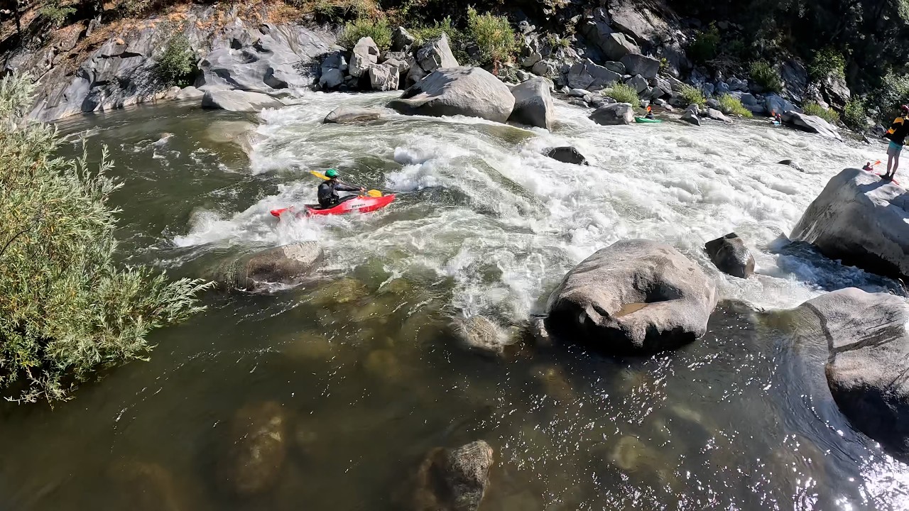 Kayaking Lobin Section of North Fork Feather at Feather Fest