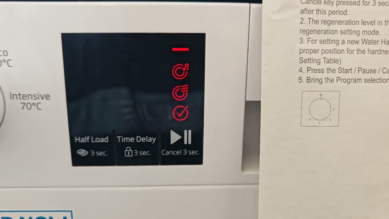 Guide to set water hardness level on Beko DVS04X20W diswasher