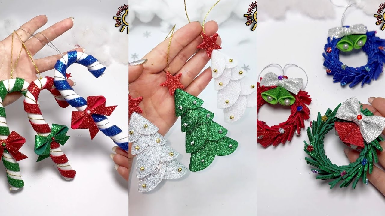 3 простых рождественских украшения своими руками 🎄 идеи рождественских поделок ☃️