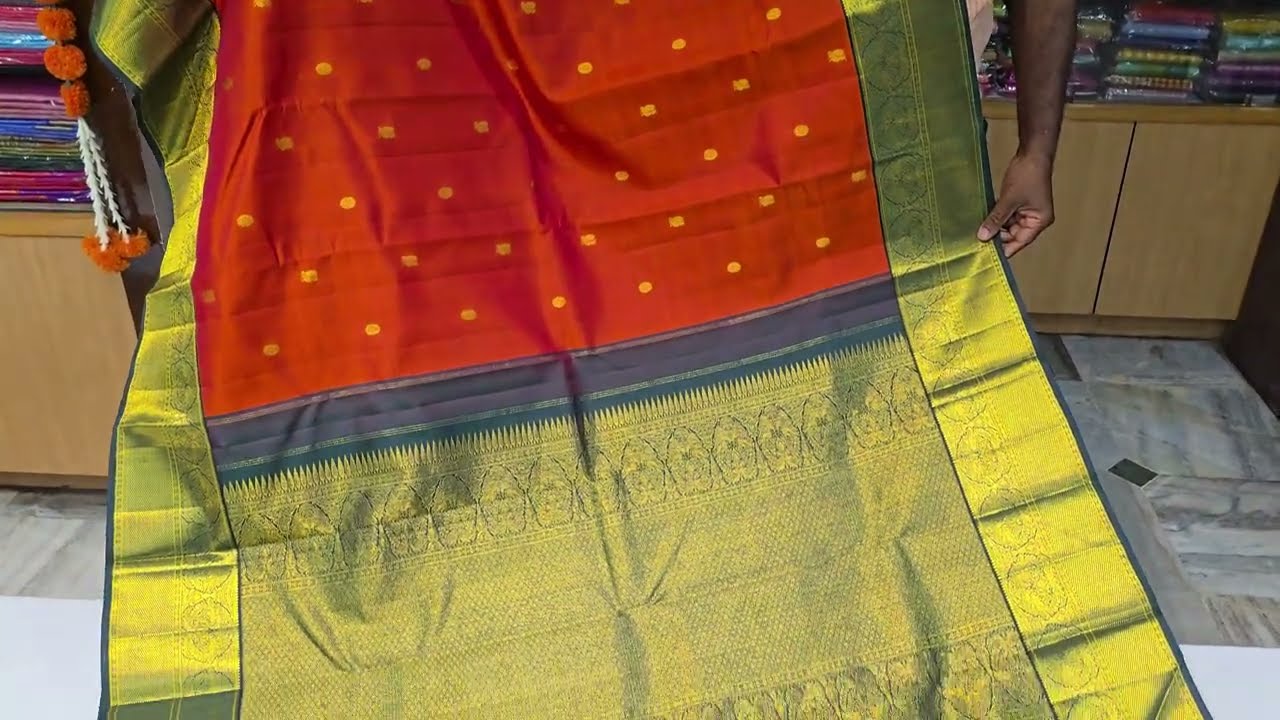 Rust orange Kanjivaram silk saree SS5960 #kanchipuramsilksaree #purehandlooms
