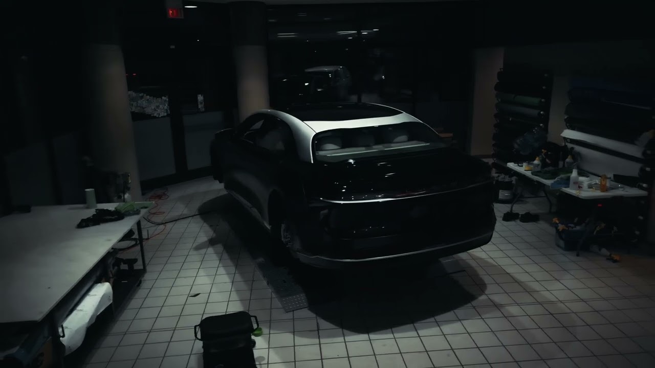 Luther Automotive Performance Studio | Matte Black Wrapped Lucid Air Pure (Transformation)