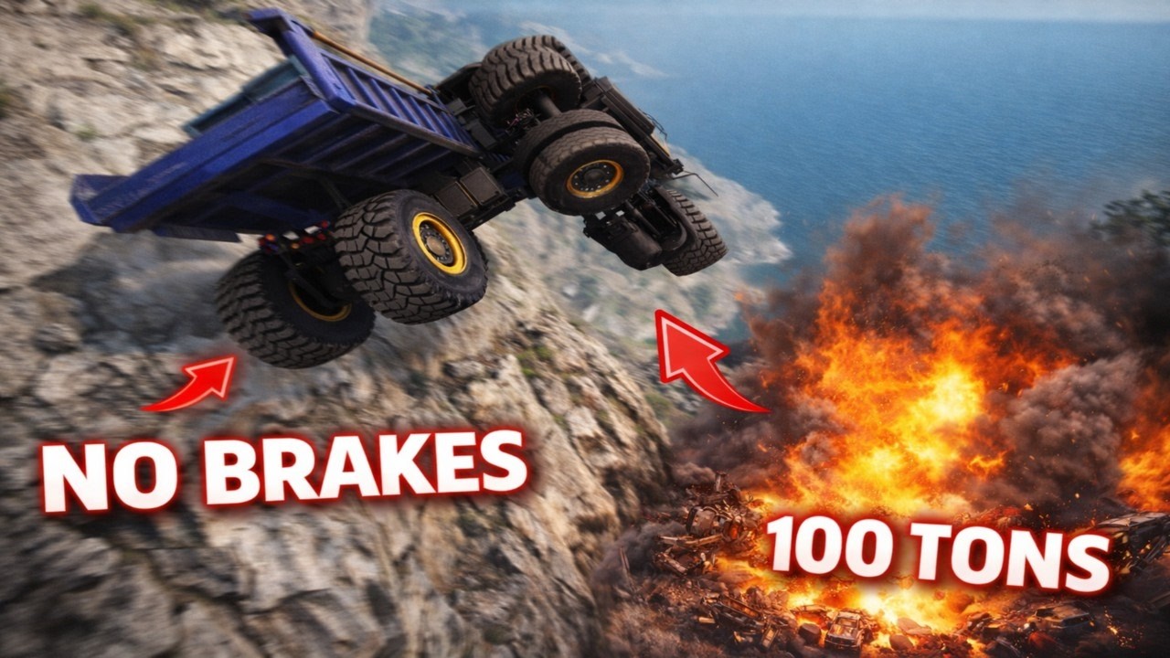 NO BRAKES Downhill Chaos (BeamNG)