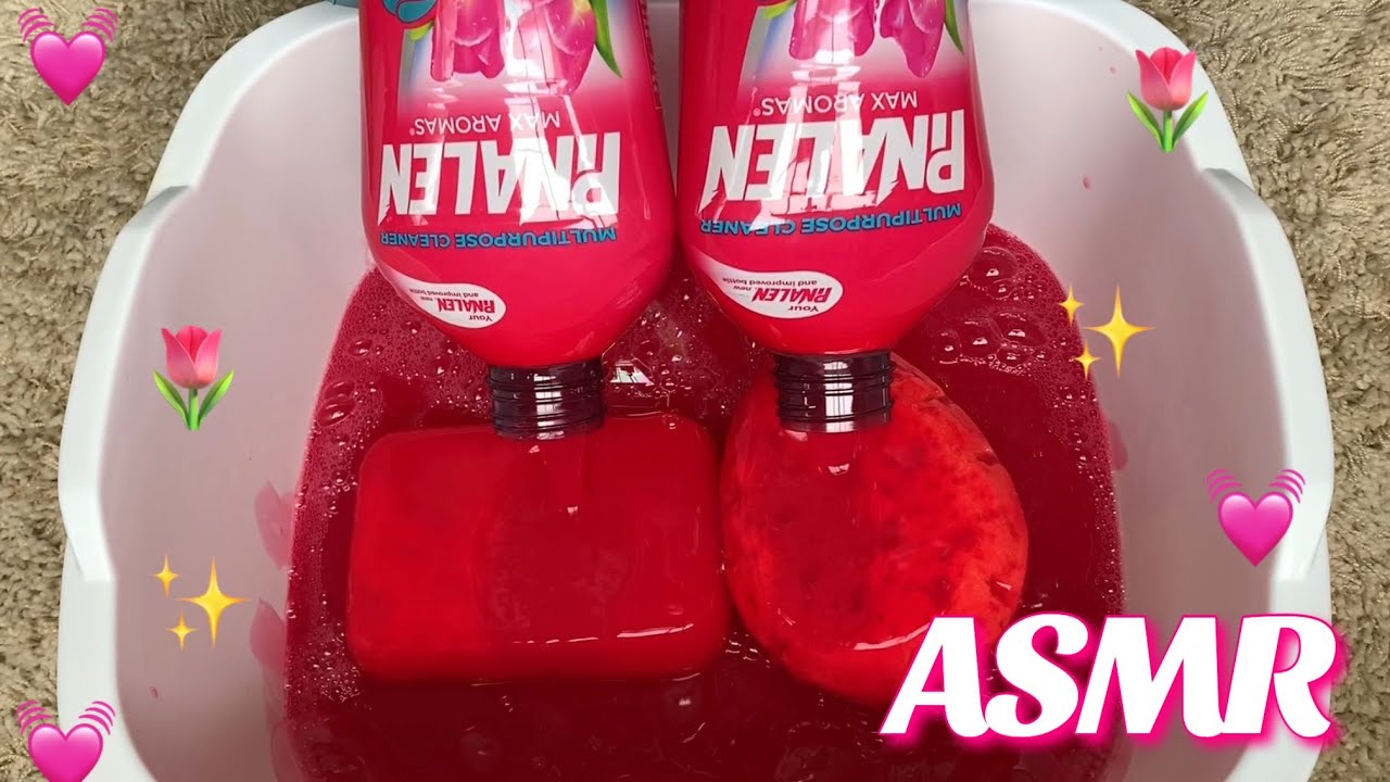 🌺 💓 ASMR Two Bottles of Floral Pinalen 💓🌺 satisfying sponge squeezing