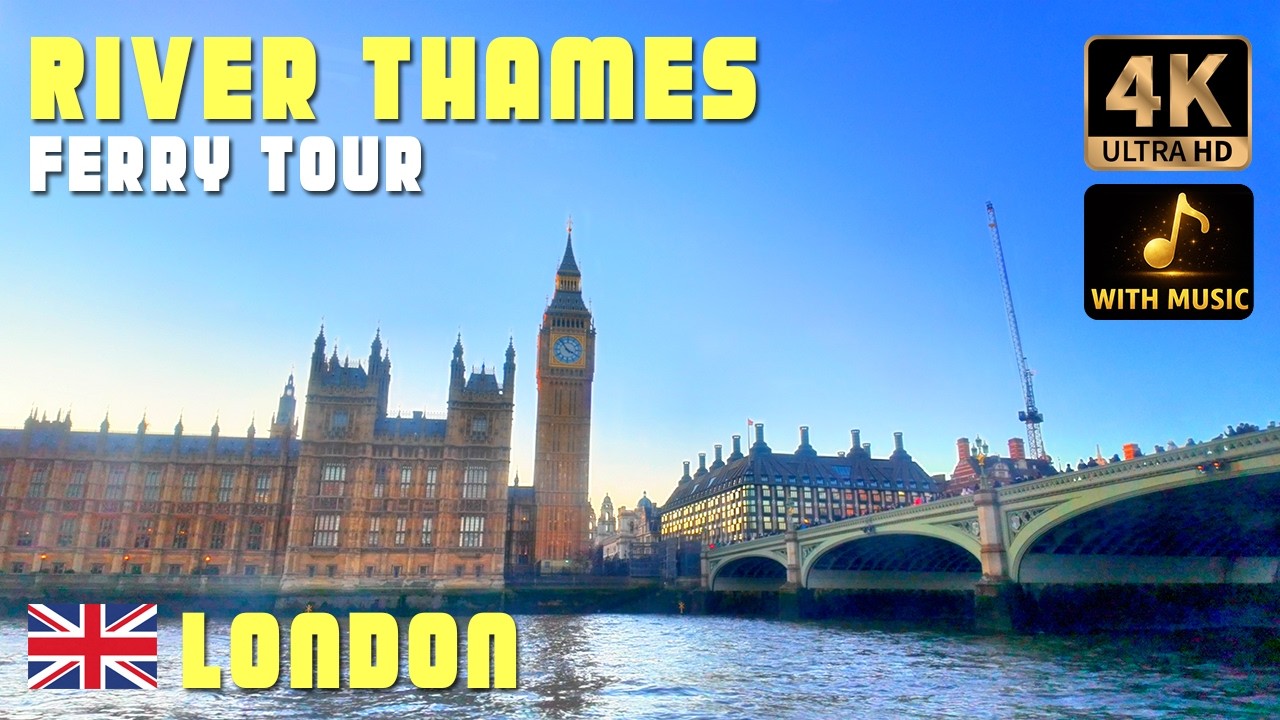 River Thames Ferry Tour, London, UK | Winter 2026 | Relaxing Music | 4K HDR | With Captions