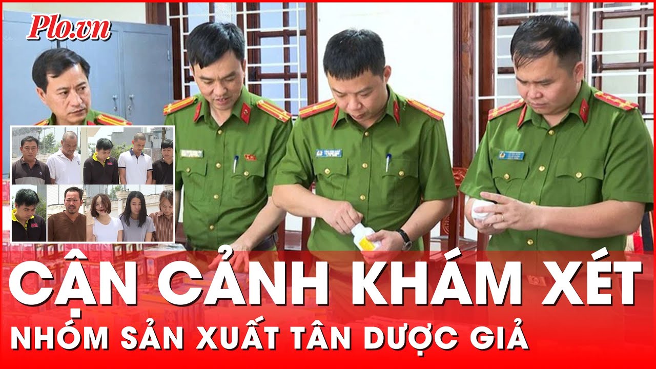 Hình ảnh khám xét, bắt nhóm sản xuất tân dược giả ở Thanh Hóa - PLO