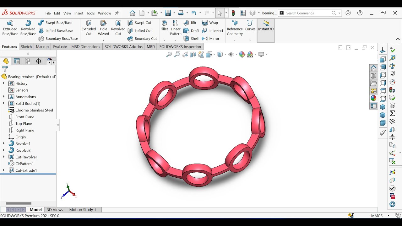 Solidworks Tutorial: CSWA Sample Problem | Bearing Retainer