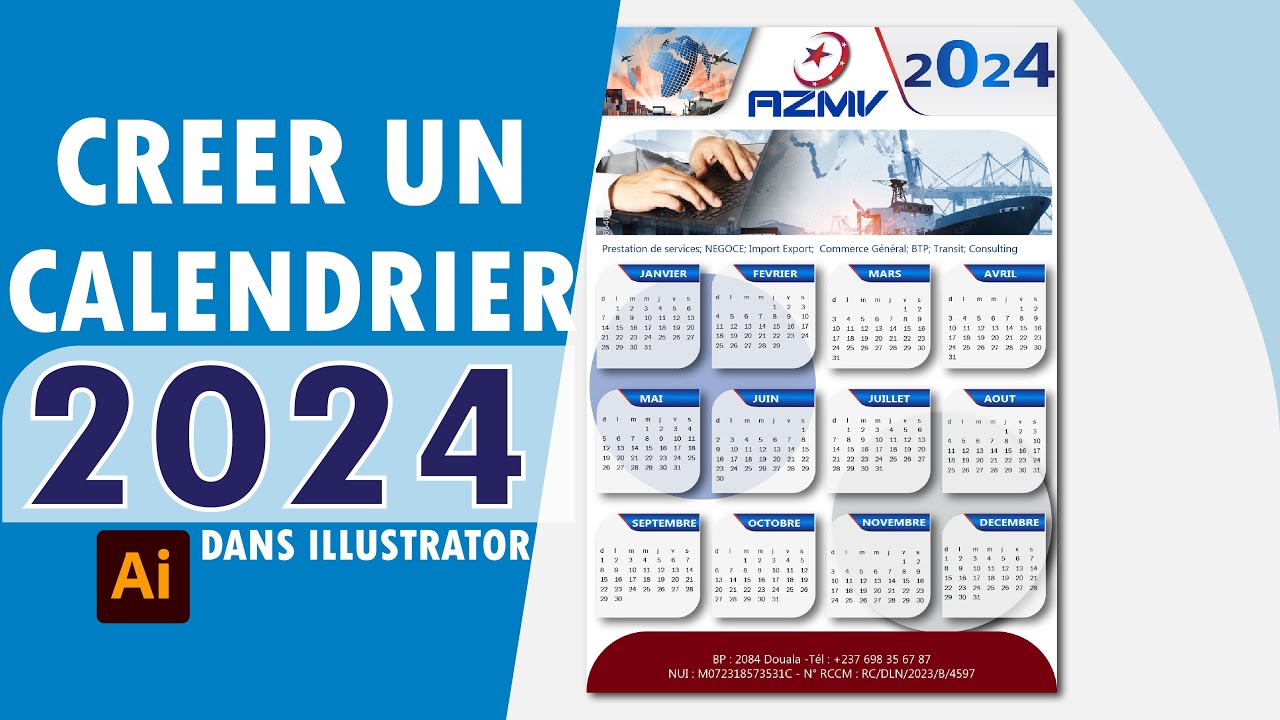 CALENDRIER 2024 - Comment créer un calendrier facile avec Adobe Illustrator